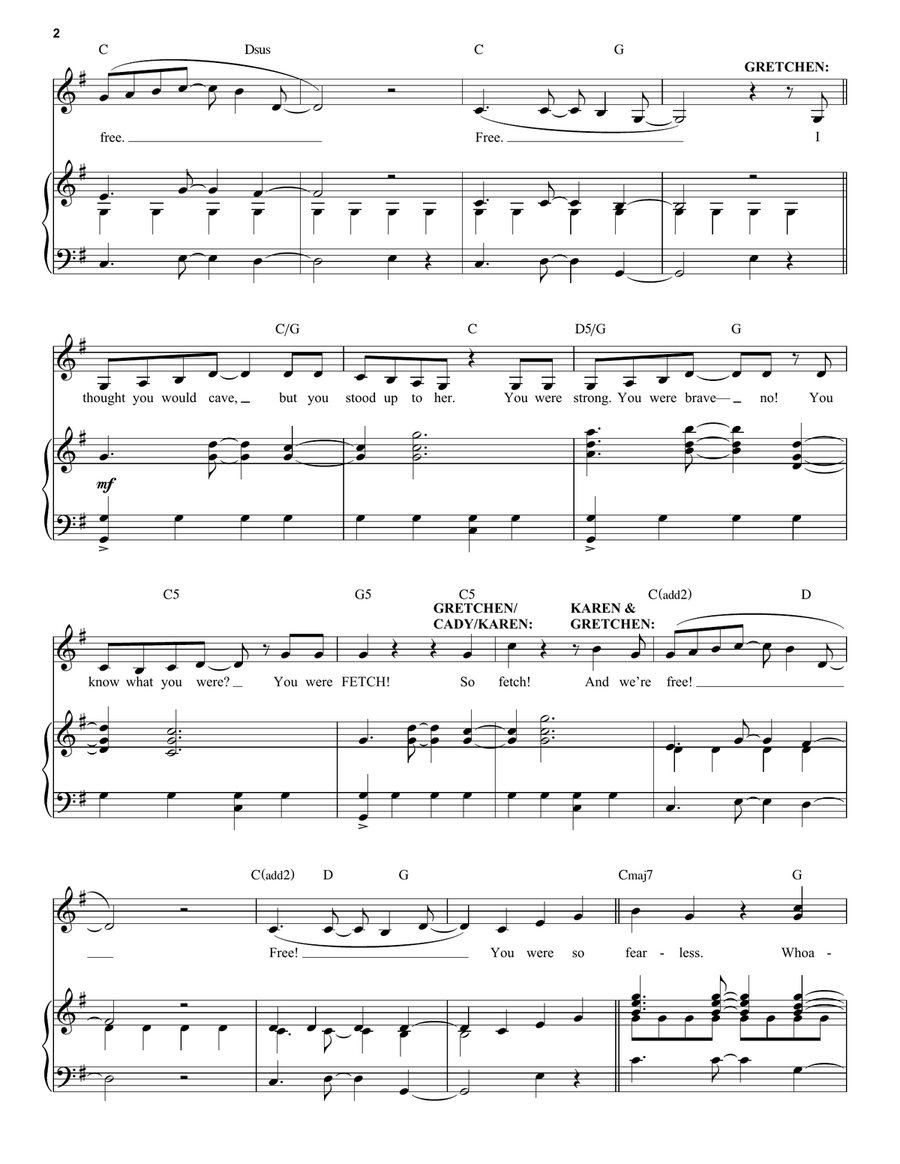 Fearless (from Mean Girls: The Broadway Musical) Voice scores gallery preview page 2
