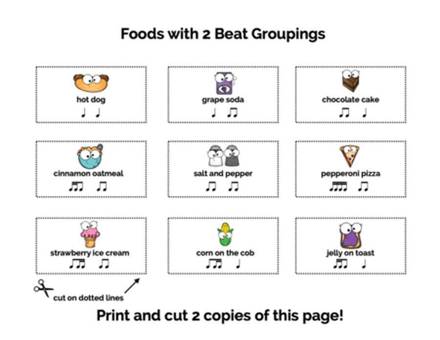 Food Rhythms | A Printable Music Activity for the Classroom image number null