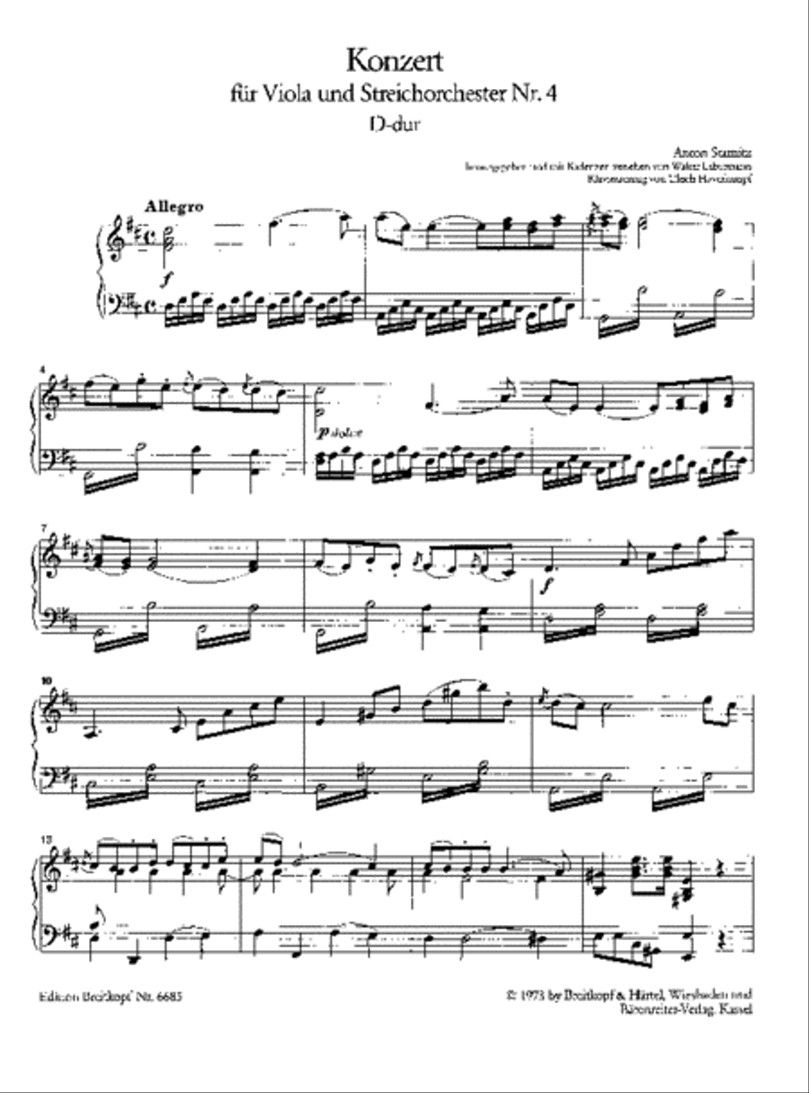 Viola Concerto No. 4 in D major