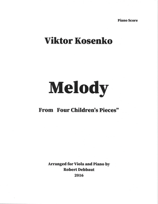 "Melody" by Viktor Kosenko (from Four Children's Pieces for viola)