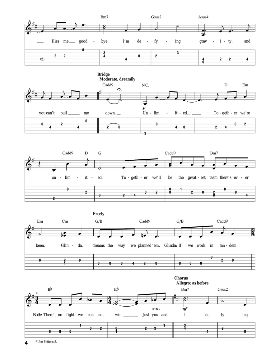 Defying Gravity (from Wicked) Guitar Tablature scores gallery preview page 4