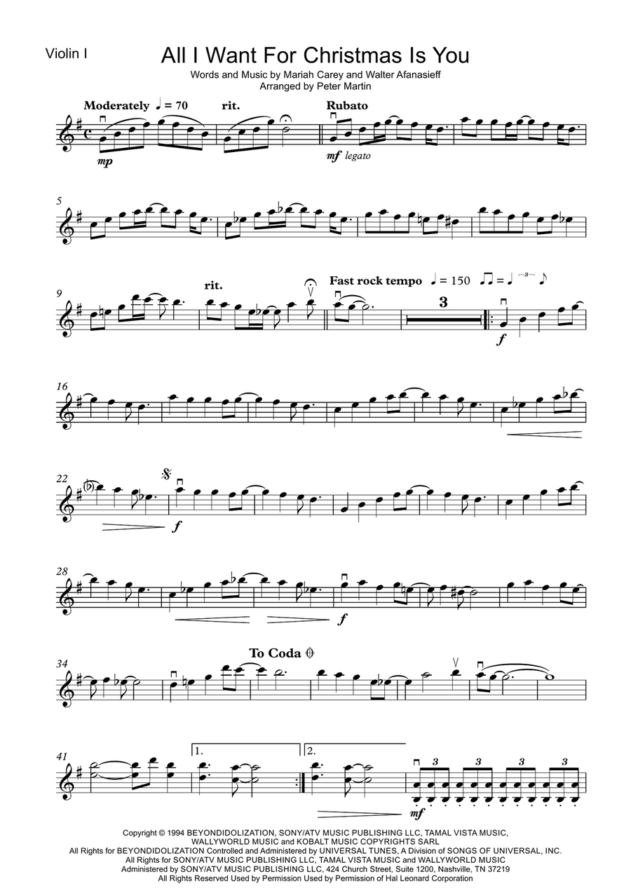 All I Want For Christmas Is You String Quartet scores gallery preview page 3