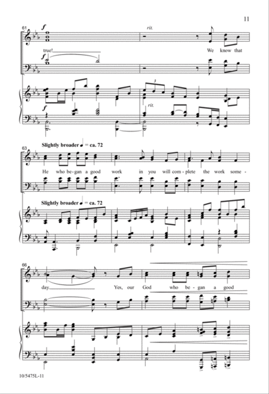 He Who Began a Good Work in You 4-Part scores gallery preview page 11