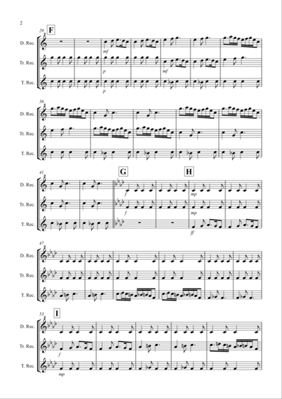 Frere Jacques for Recorder Trio Recorder scores gallery preview page 2