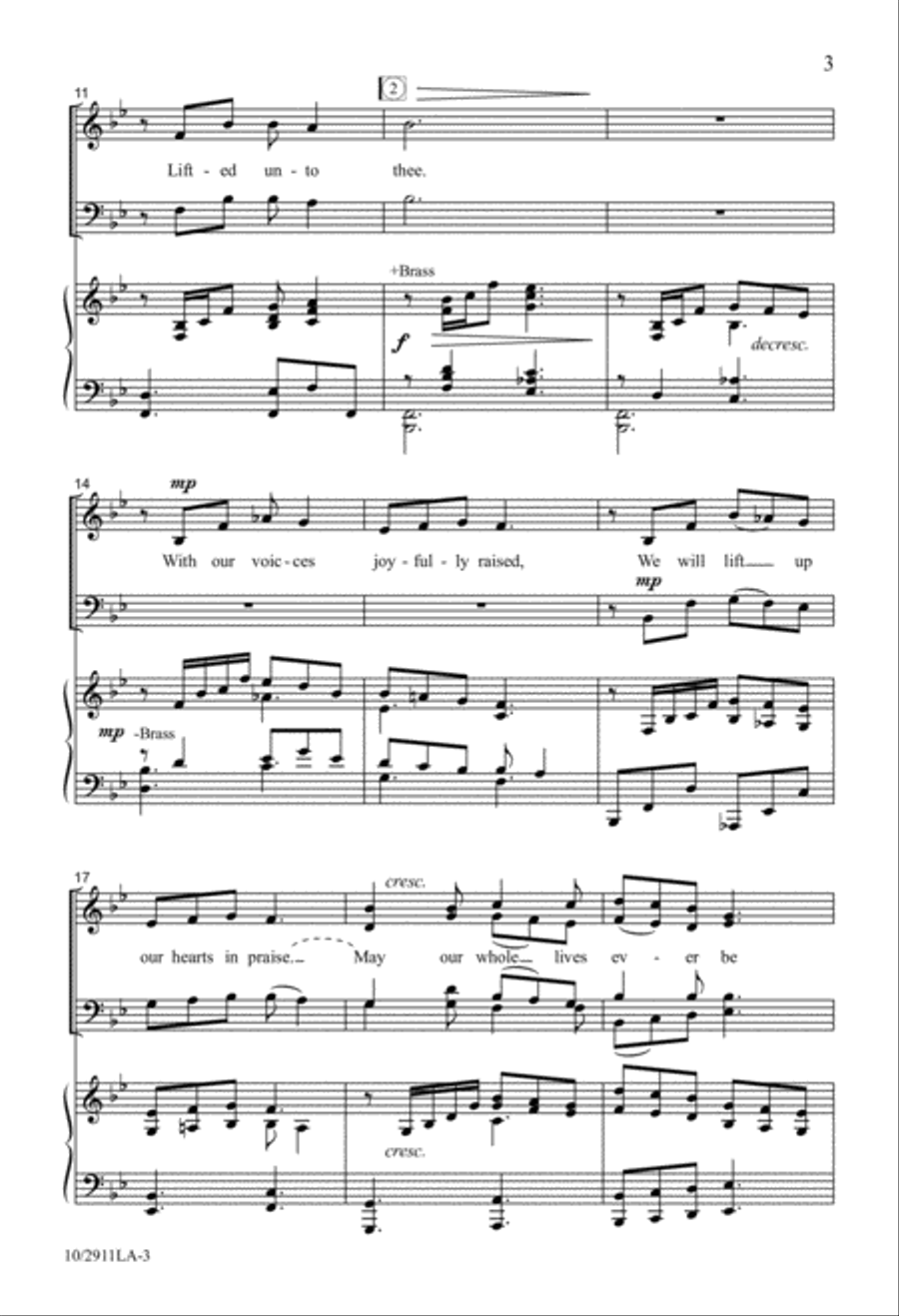 We Will Lift Up Our Hearts 4-Part scores gallery preview page 3