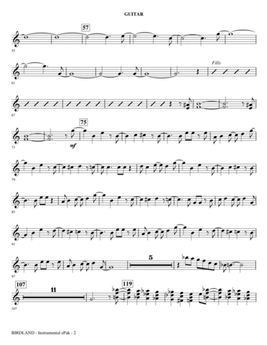 Birdland - Guitar Choir scores gallery preview page 2