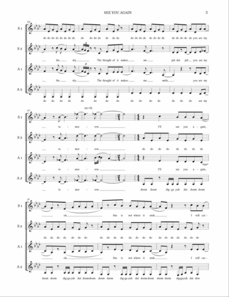 See You Again SSAA scores gallery preview page 3
