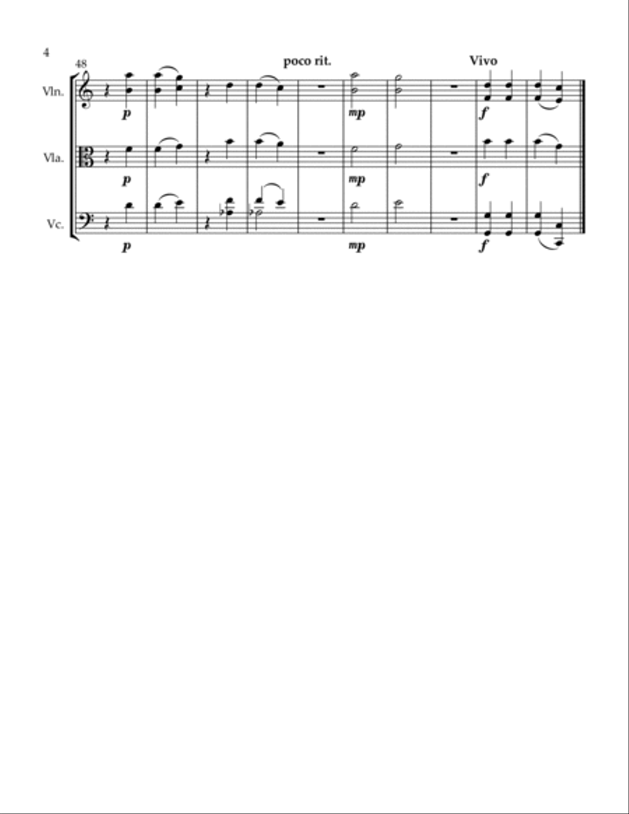 3 Trios Cheers She Walks My Way Happy Dance String Trio scores gallery preview page 4