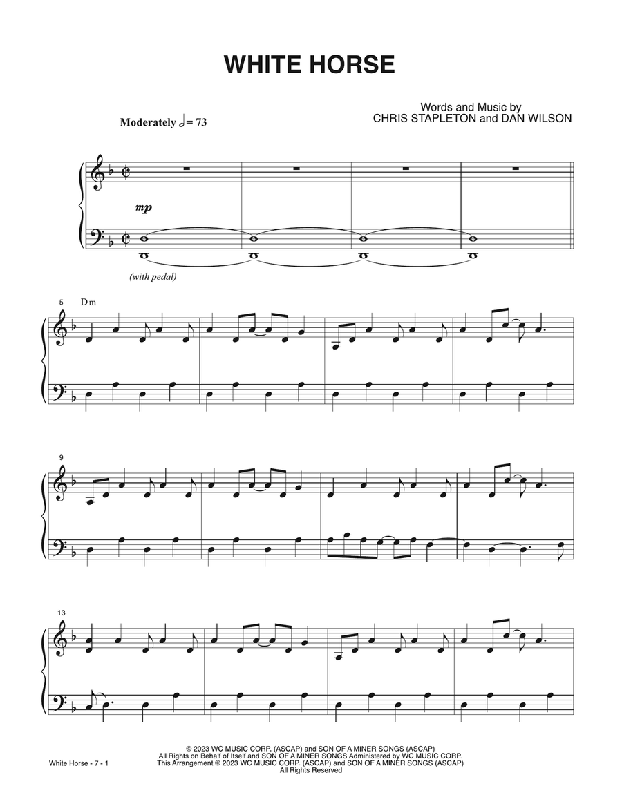 White Horse Piano, Vocal scores gallery preview page 1