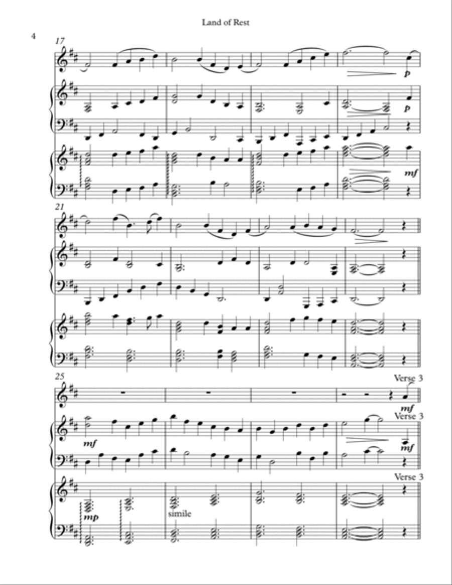 Land of Rest, Trio for Oboe, Pedal Harp, Piano Pedal Harp scores gallery preview page 4