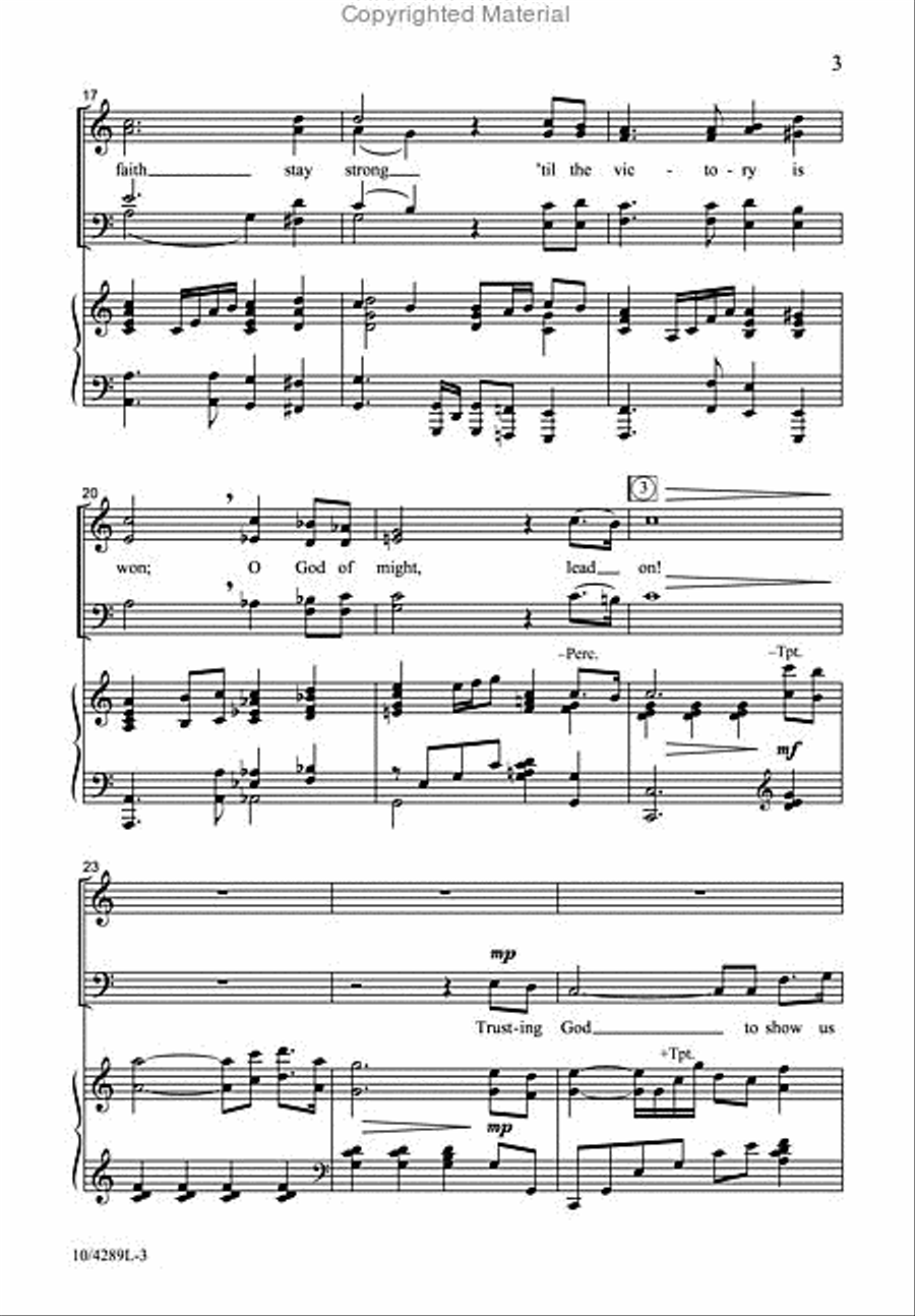 God of Might, Lead On 4-Part scores gallery preview page 4