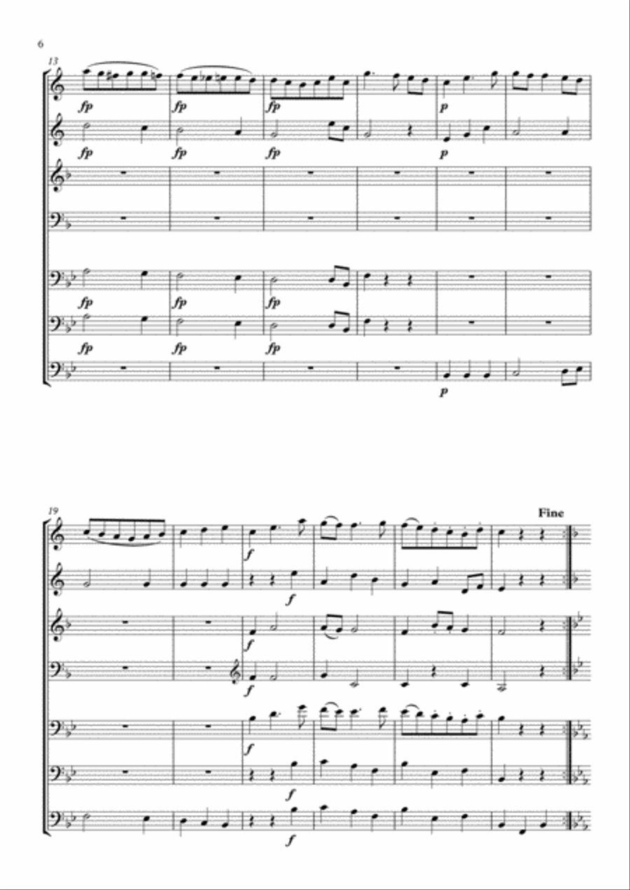 Salieri: Serenade No. 1 for Winds (2 Cl. 2 Hrn. 2 Bsn. C.bass) Small Ensemble scores gallery preview page 6