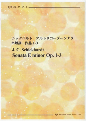 Book cover for Sonata E minor Op. 1-3