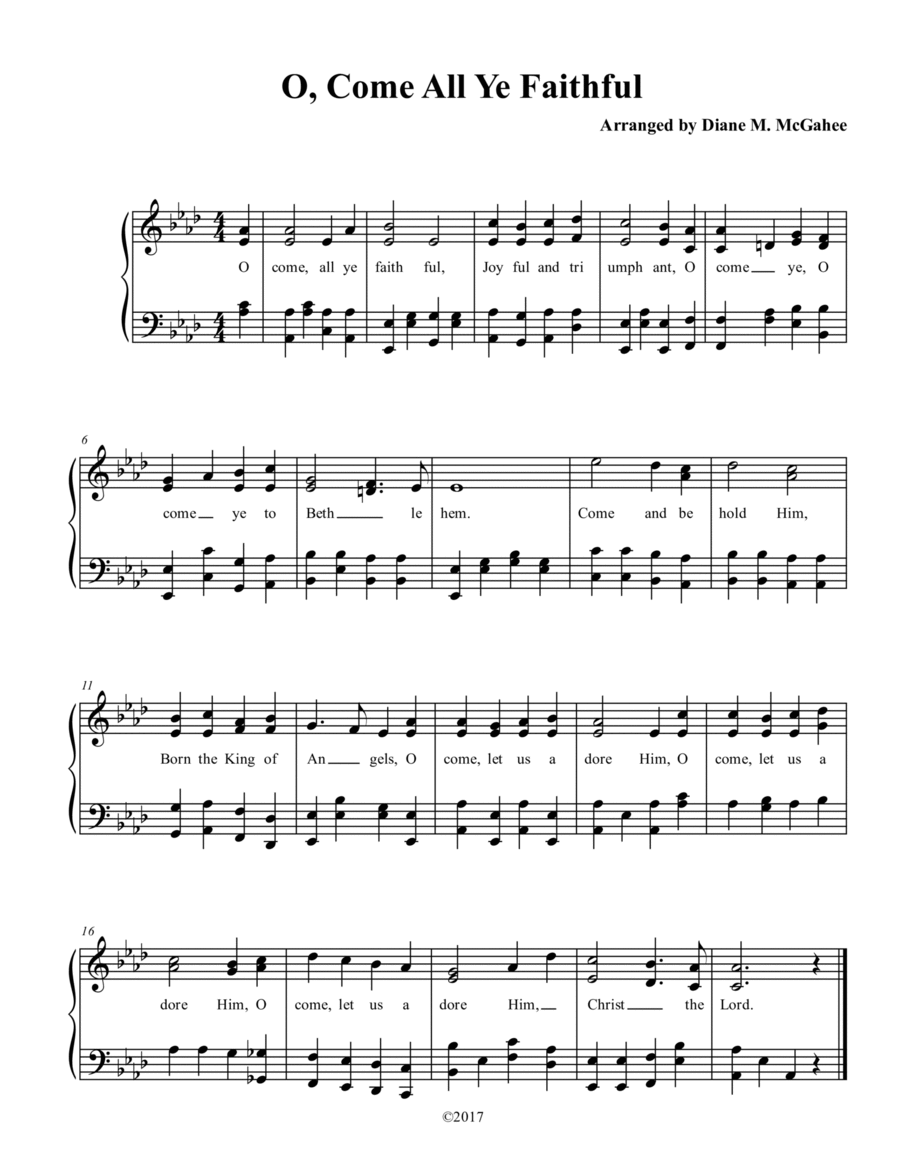 O Come All Ye Faithful Voice scores gallery preview page 1
