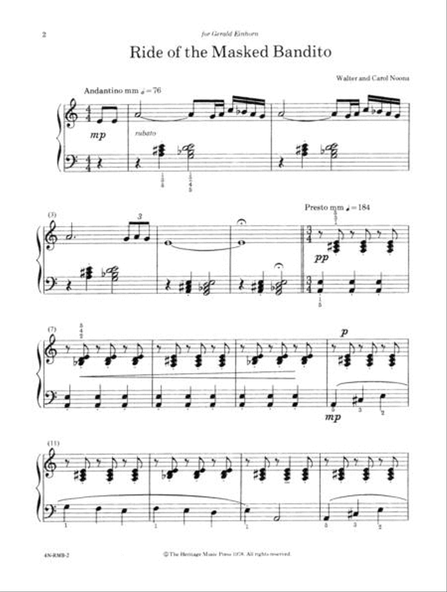 Ride of the Masked Bandito Piano Solo scores gallery preview page 2