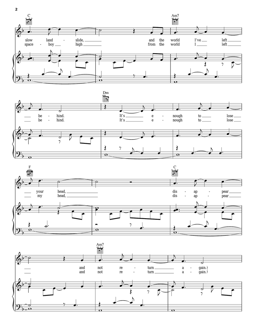 Underwater Underwater Piano, Vocal, Guitar scores gallery preview page 2