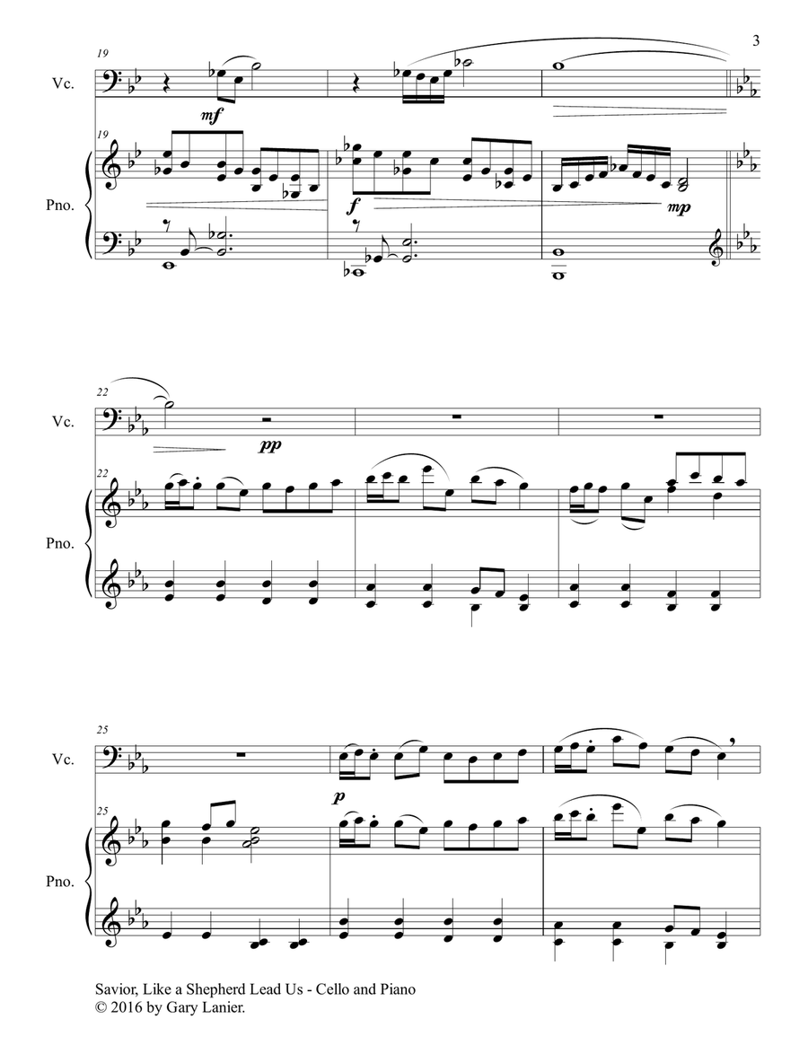 SAVIOR, LIKE A SHEPHERD LEAD US (Duet – Cello & Piano with Parts) Piano scores gallery preview page 4