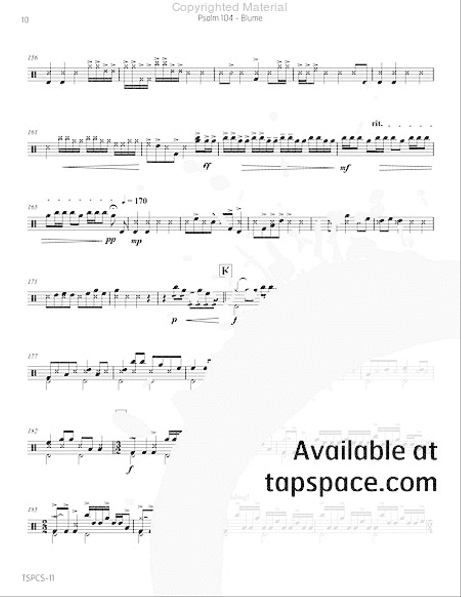 Psalm 104 Snare Drum scores gallery preview page 11