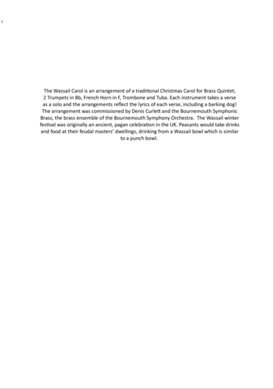 Wassail Carol Trumpet scores gallery preview page 2