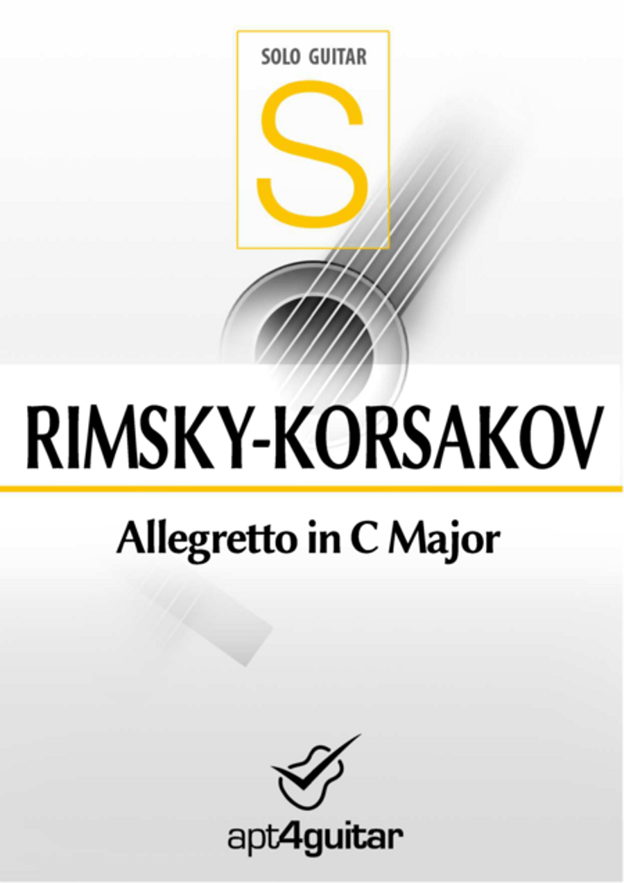 Allegretto in C Major Classical Guitar scores gallery preview page 1