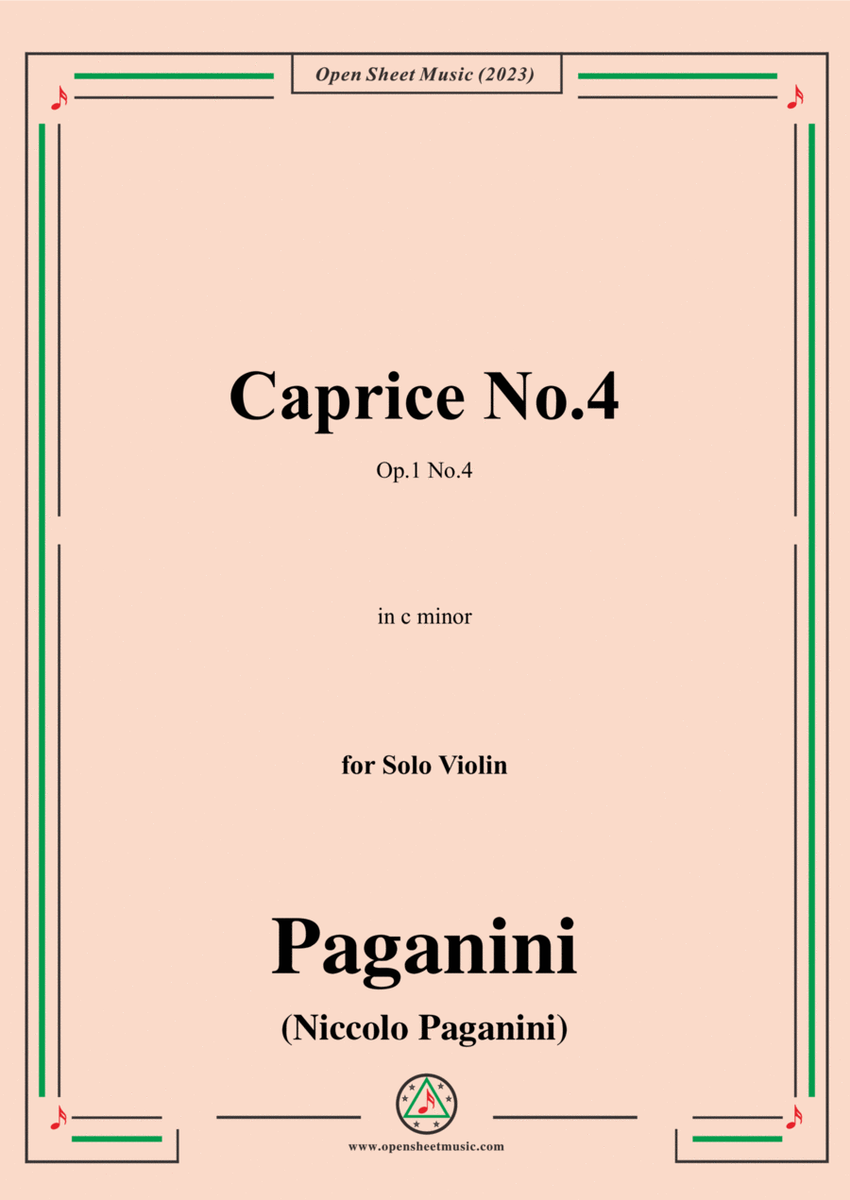 Paganini-Caprice No.4,Op.1 No.4,in c minor,for Solo Violin image number null