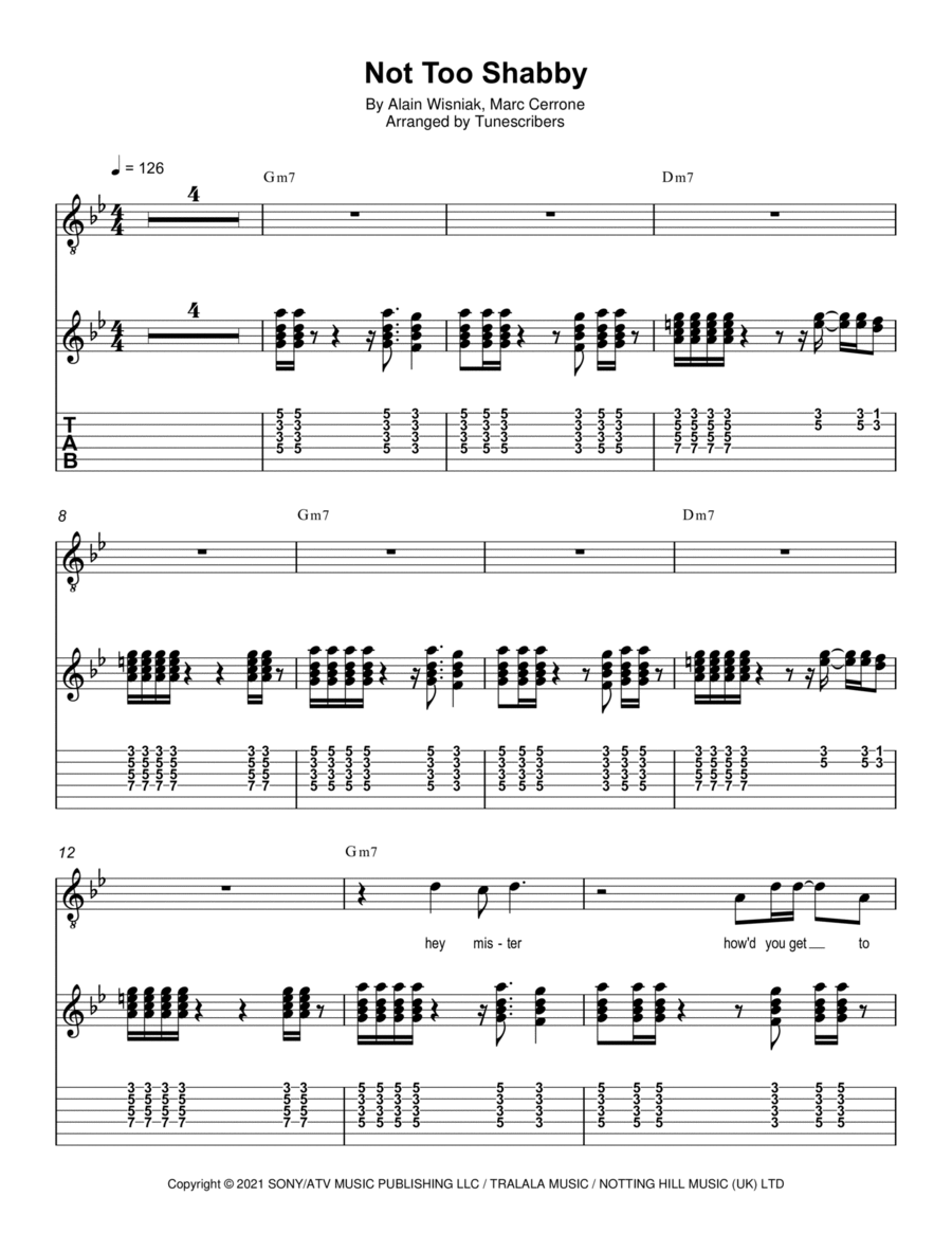Not Too Shabby Not Too Shabby Electric Guitar scores gallery preview page 1