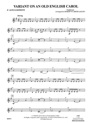 Variant on an Old English Carol: E-flat Alto Saxophone