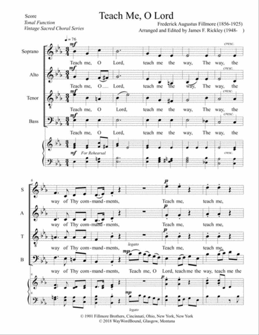 Teach Me, O Lord 4-Part scores gallery preview page 1