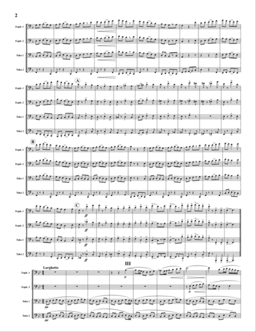 Four Pieces for Tuba Quartet EETT scores gallery preview page 2