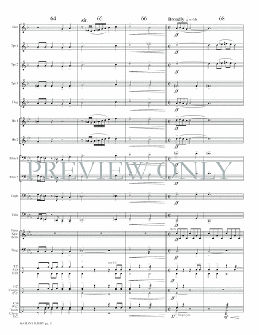 Kaalin's Flight Kaalin's Flight Small Ensemble scores gallery preview page 15