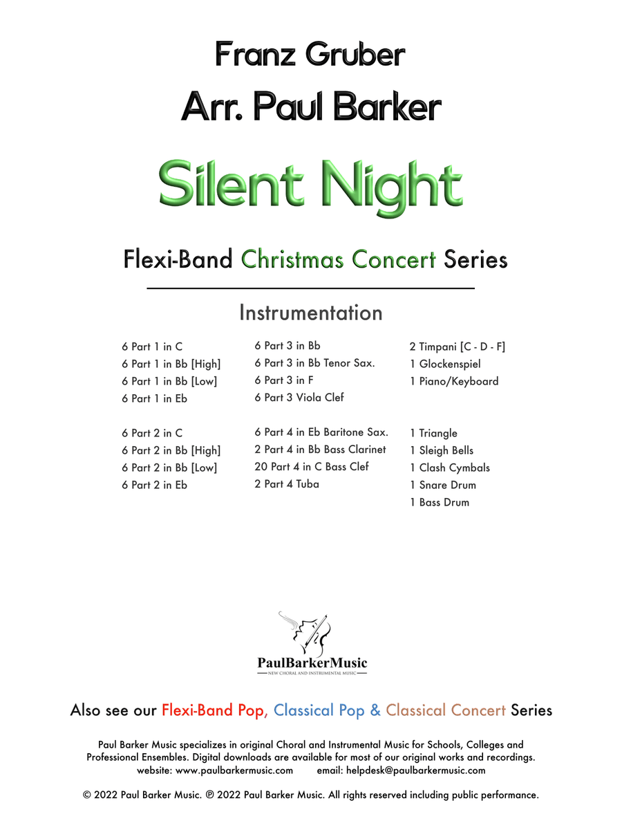 Silent Night (Flexible Instrumentation) Concert Band scores gallery preview page 2