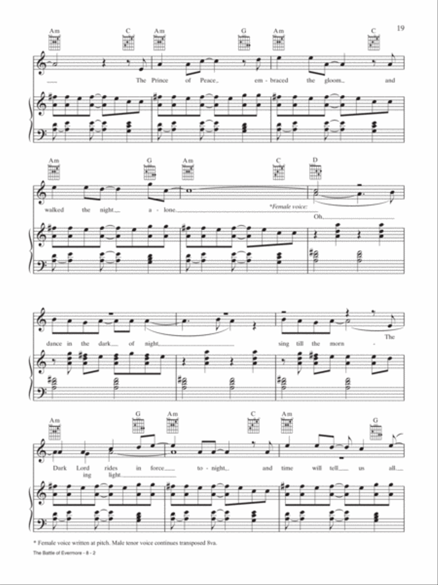 The Battle of Evermore Piano, Vocal, Guitar scores gallery preview page 2