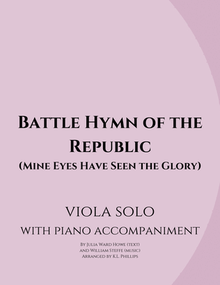 Book cover for The Battle Hymn of the Republic - Viola Solo with Piano Accompaniment