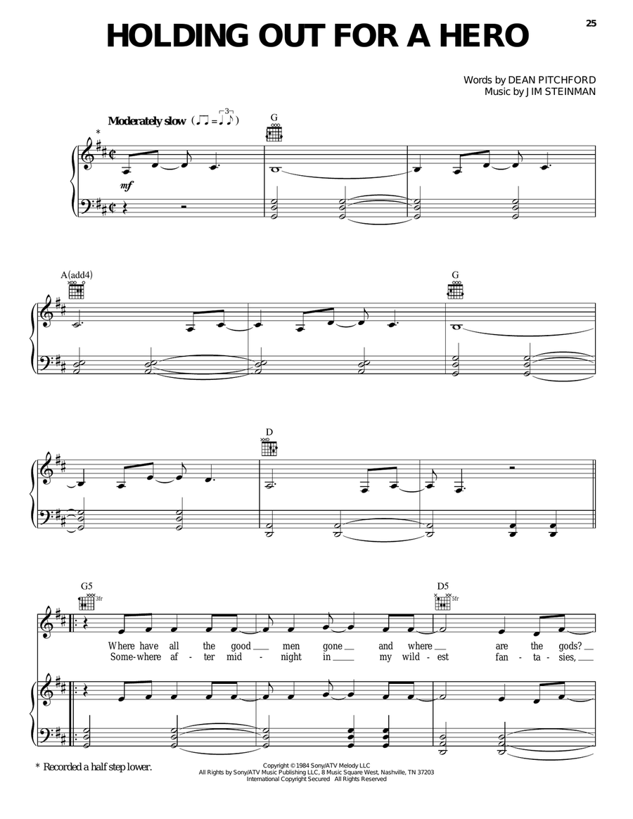 Holding Out For A Hero Acoustic Guitar scores gallery preview page 1