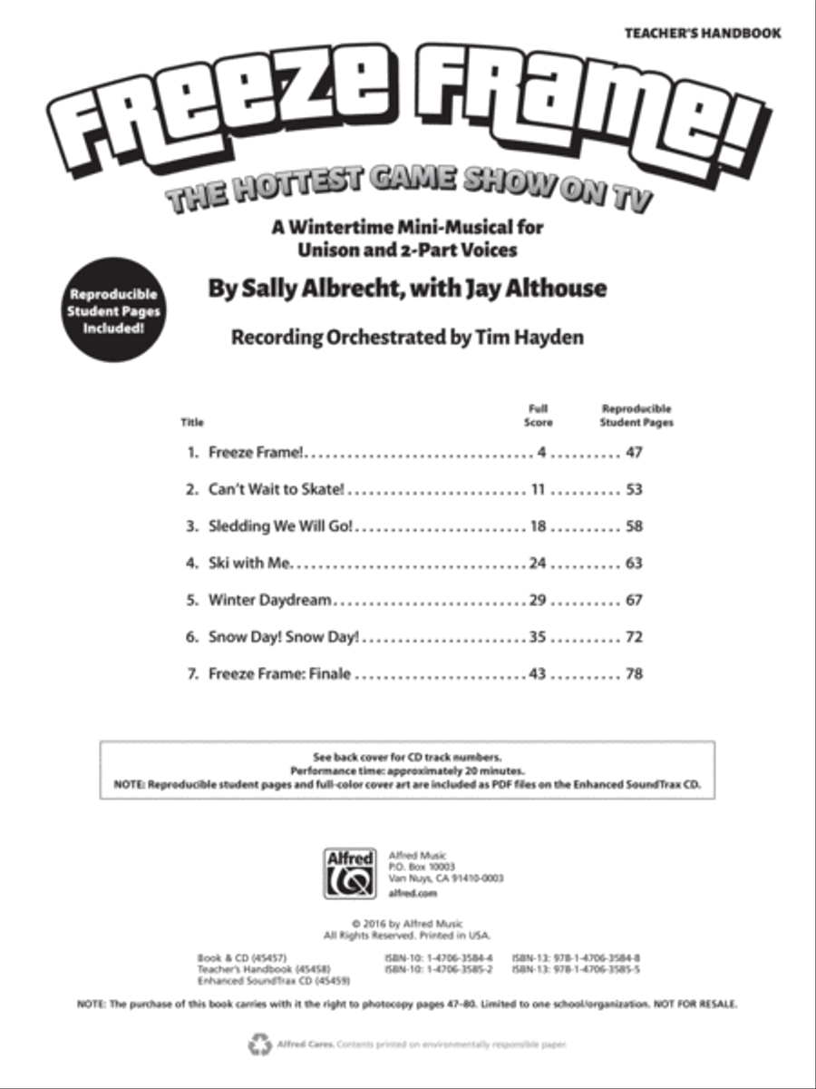 Freeze Frame! Accompaniment CD scores gallery preview page 2