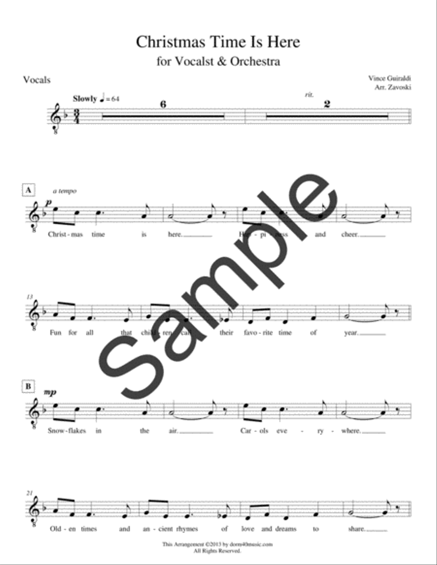 Christmas Time Is Here Chamber Orchestra scores gallery preview page 4