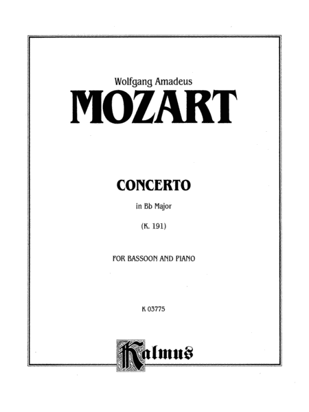 Bassoon Concerto, K. 191 (Orch.)