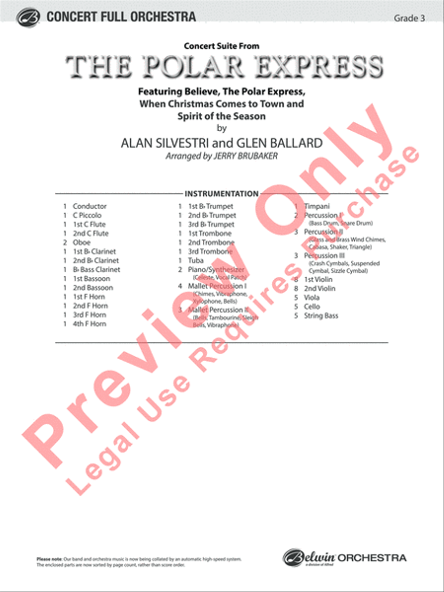 The Polar Express, Concert Suite from Full Orchestra scores gallery preview page 2