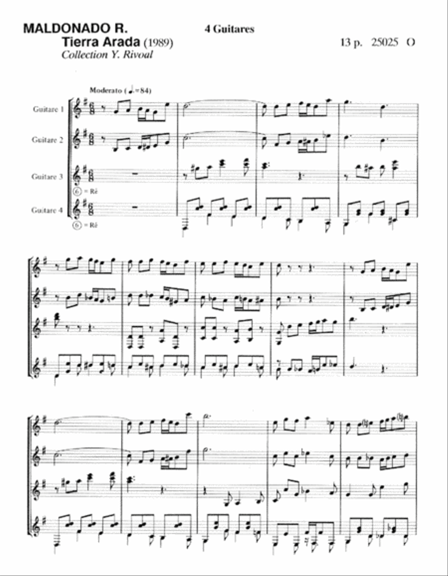 Tierra Arada Guitar Ensemble scores gallery preview page 2