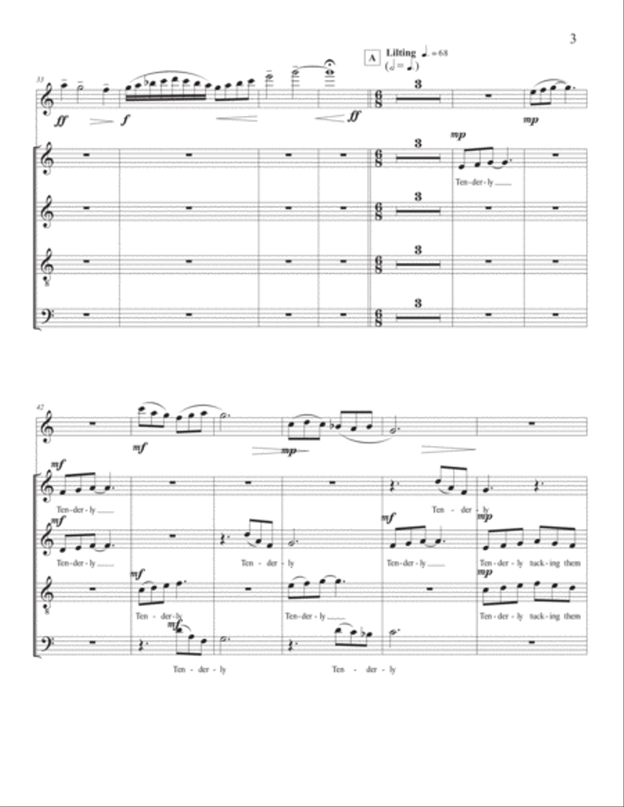 Fragile [SATB Choral Part with Flute] 4-Part scores gallery preview page 3