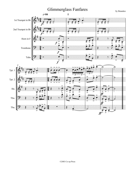 Glimmerglass Fanfares for Brass Quintet image number null