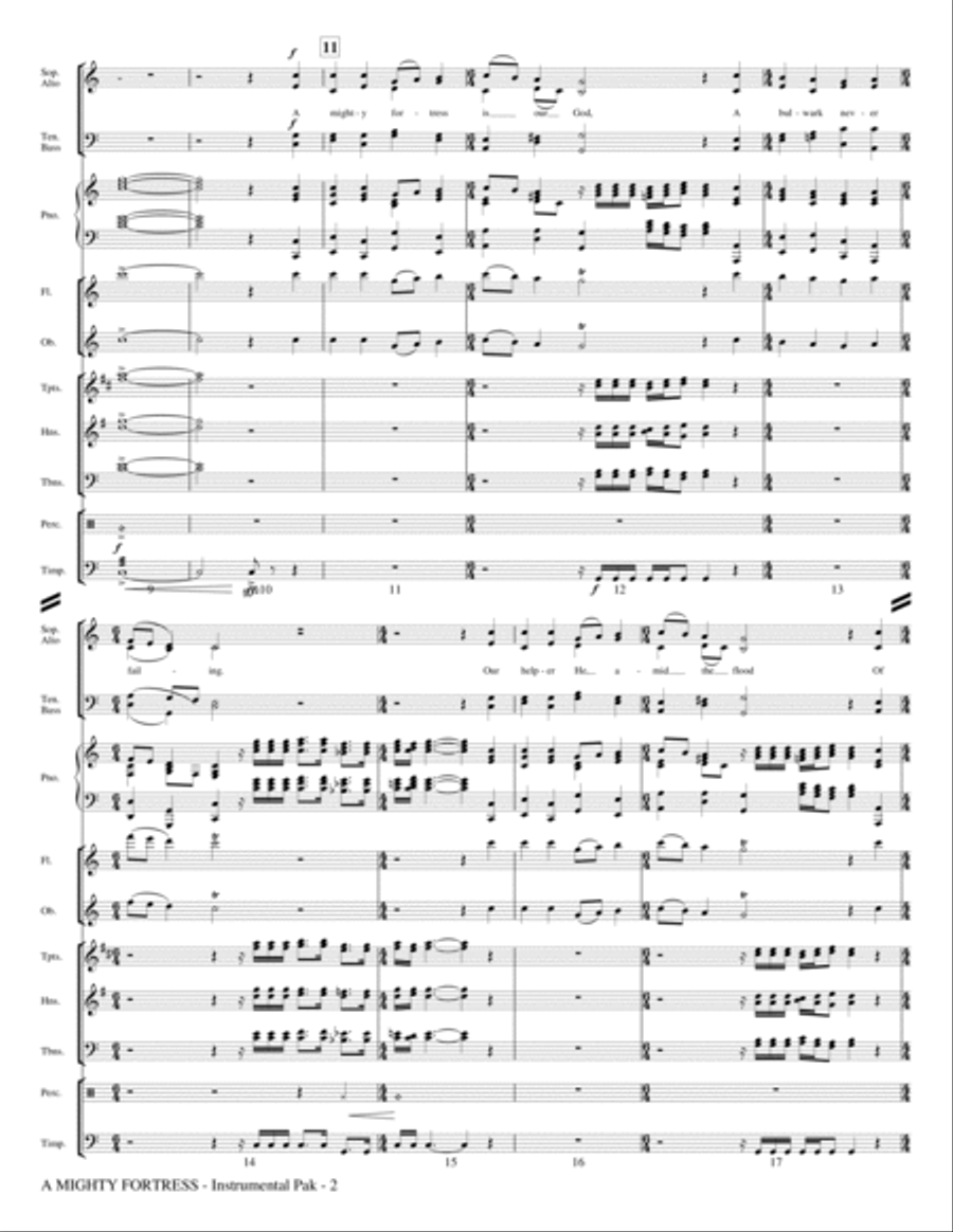 A Mighty Fortress - A Festival of Hymns - Score Choir scores gallery preview page 2