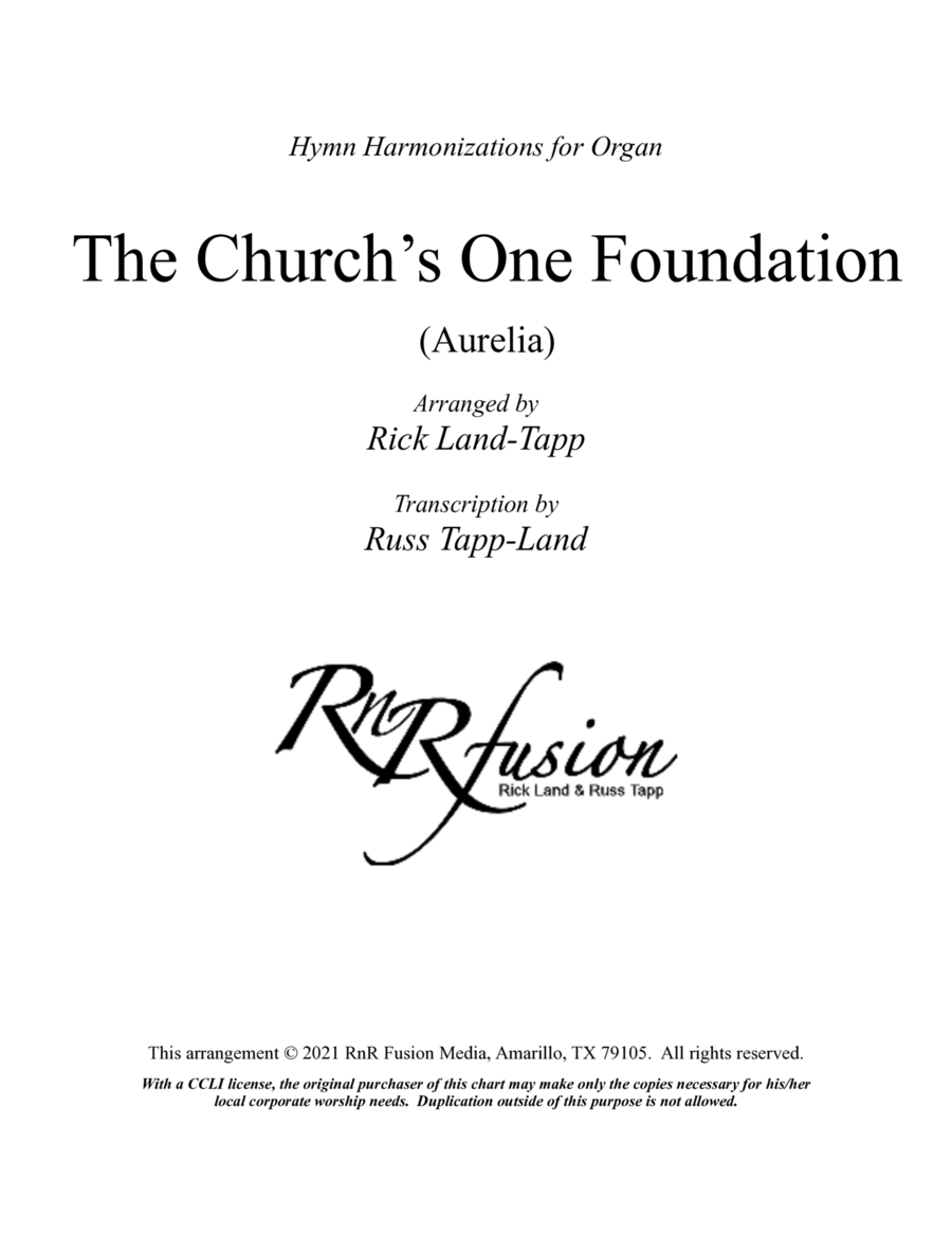 The Church's One Foundation - Easter Hymn Harmonization for Organ Organ Solo scores gallery preview page 1