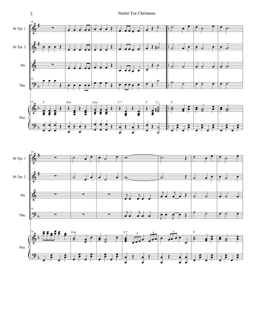 Nuttin' For Christmas Brass Ensemble scores gallery preview page 2