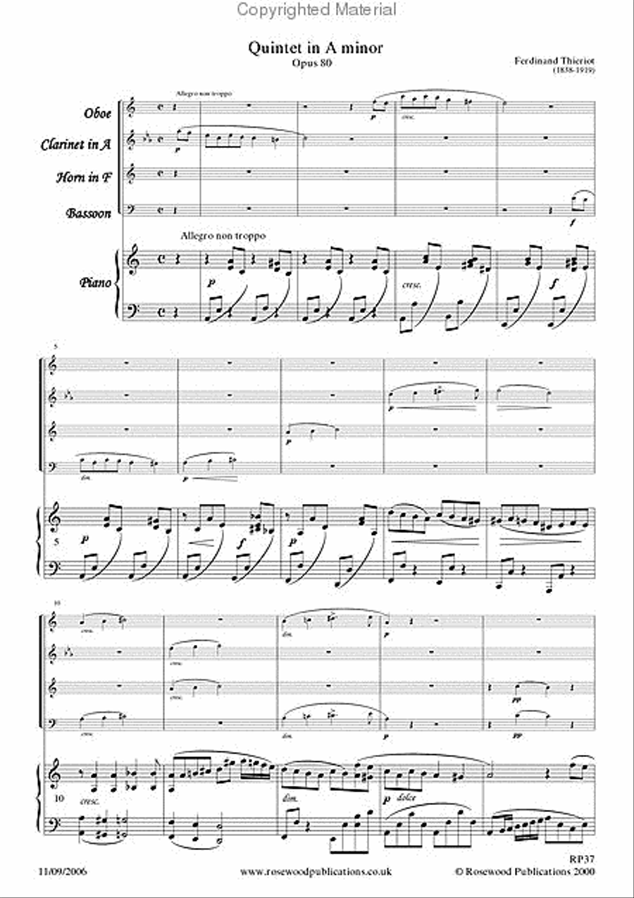 Quintet A Clarinet scores gallery preview page 2