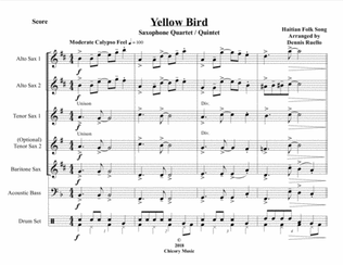 Book cover for Yellow Bird - Saxophone Quartet / Quintet