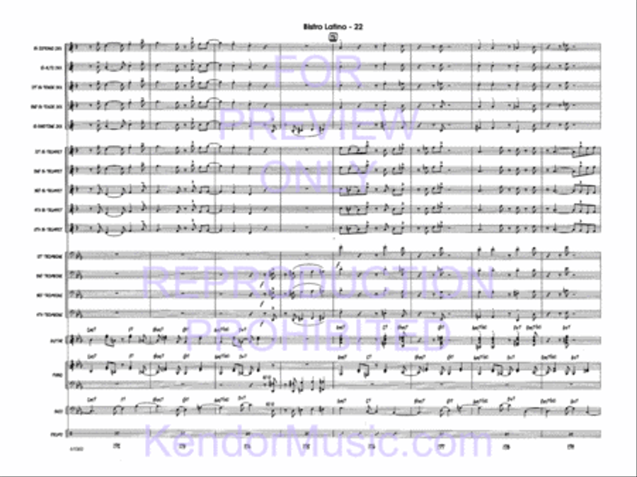 Bistro Latino Jazz Ensemble scores gallery preview page 24