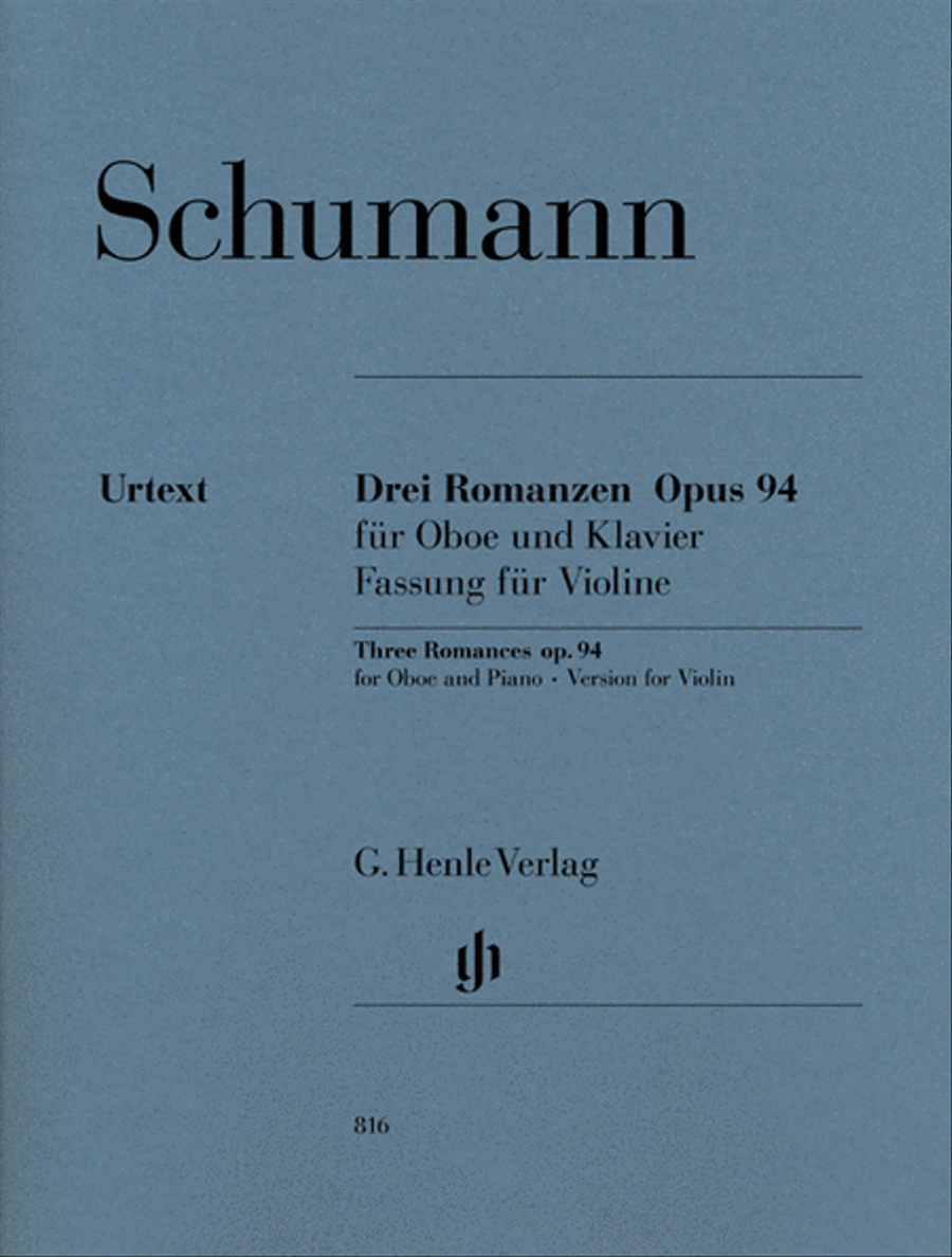 3 Romances for Oboe and Piano Op. 94 Violin Solo scores gallery preview page 1