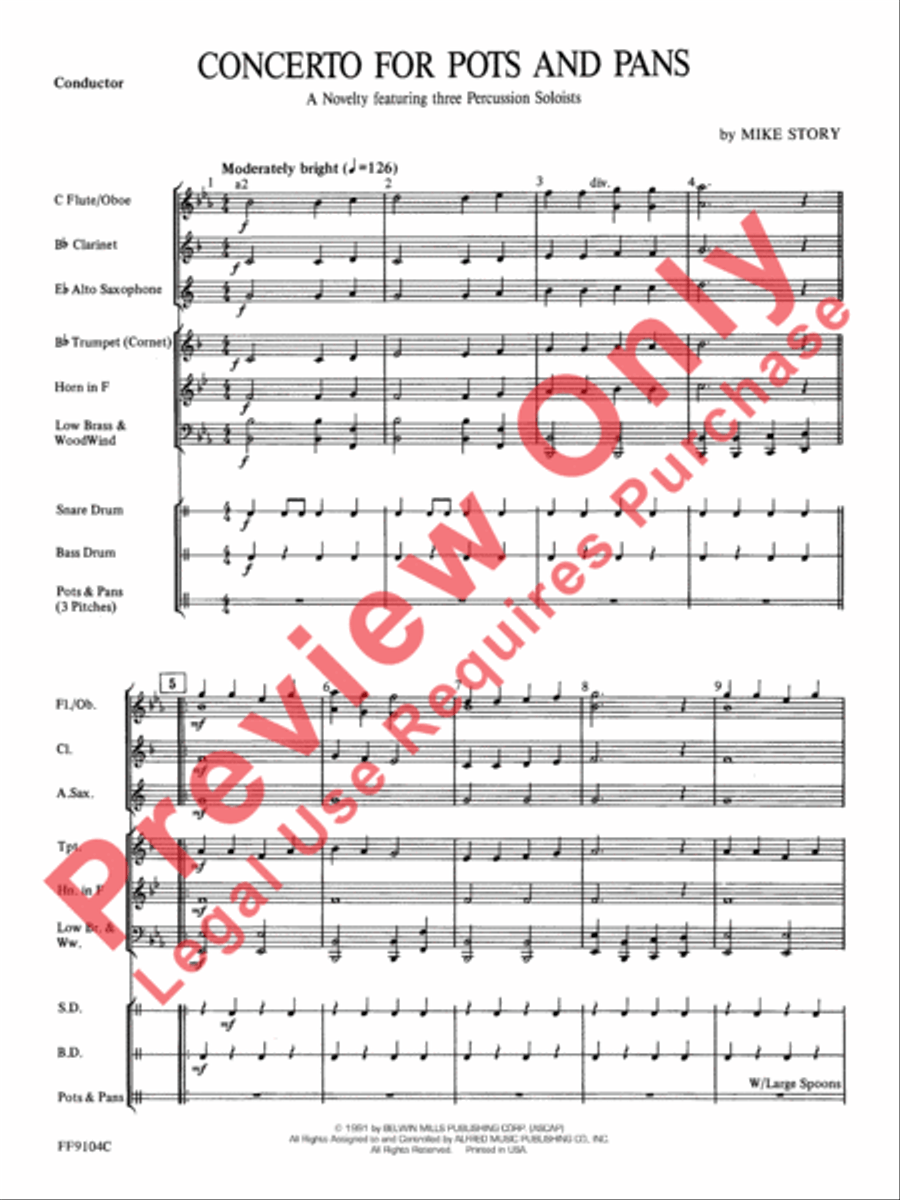 Concerto for Pots and Pans Concert Band scores gallery preview page 4