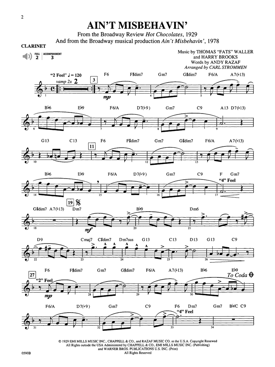 Broadway by Special Arrangement (Jazz-Style Arrangements with a Variation) Clarinet Solo scores gallery preview page 3